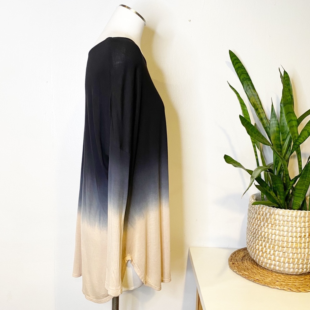 Young Fabulous & Broke | Dip Dye‎ Gradient Rayon Long Sleeve Tunic Top Sz. S - Picture 3 of 8